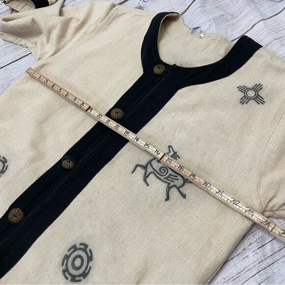 Vintage Venus Imports 100% Cotton Jacket Black and Natural Size XL Southwestern - Picture 3 of 7